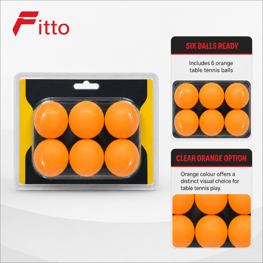 144 Pieces Table Tennis Balls, Orange, 6-Piece Pack