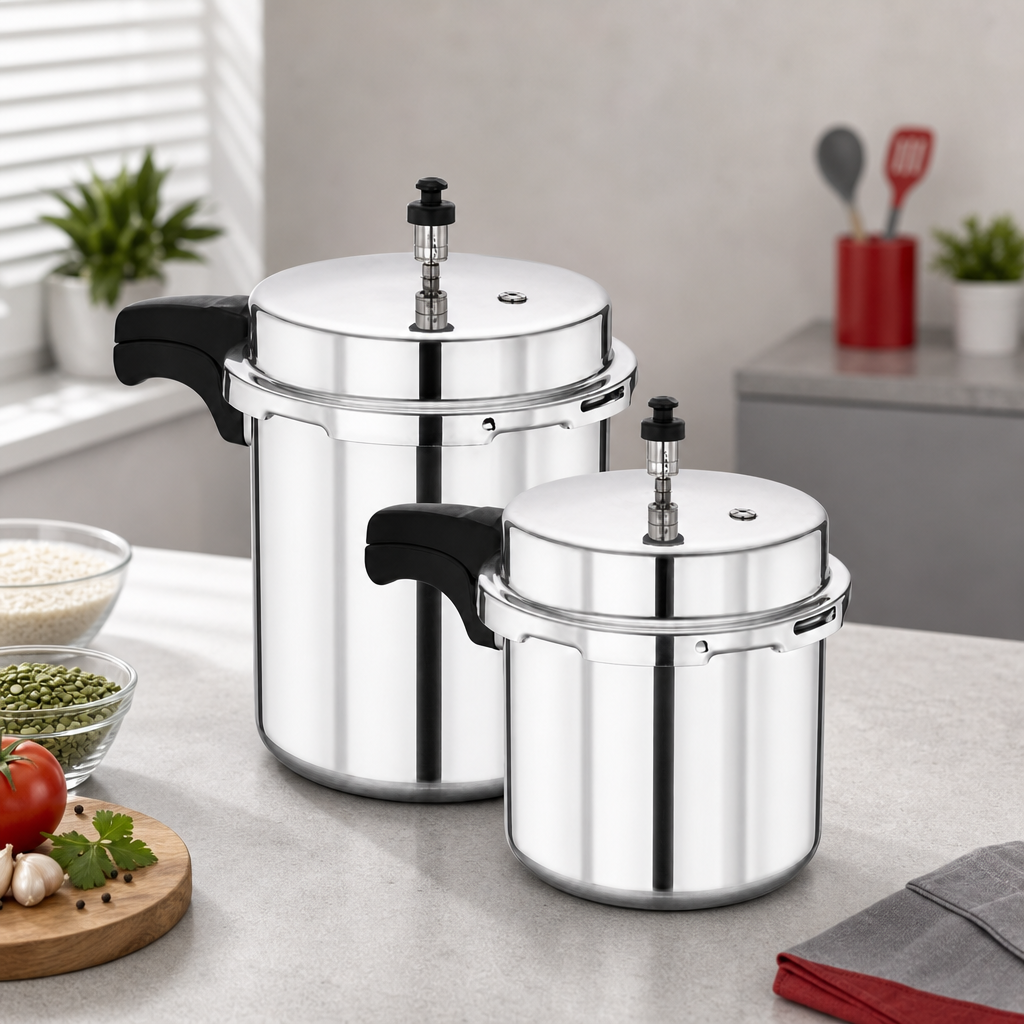48 Pieces Aluminium Pressure Cooker Combo, 3 L + 5 L, Two-Size Cookwares Set