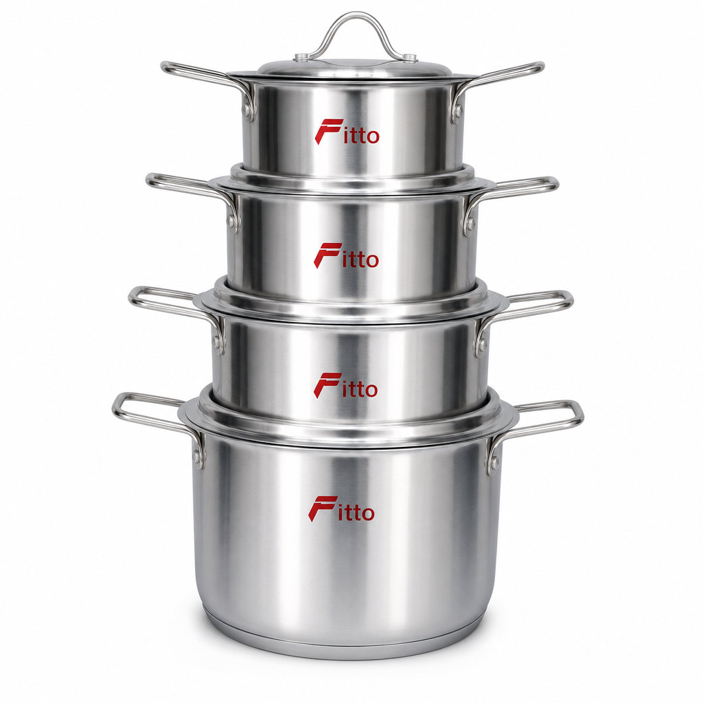 48 Pieces Stainless Steel Casserole Pot Set with Lids, Silver Small Size, 5-Piece Cookwares Set