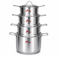 48 Pieces Stainless Steel Casserole Pot Set with Lids, Silver Small Size, 5-Piece Cookwares Set