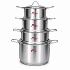 48 Pieces Stainless Steel Casserole Pot Set with Lids, Silver Small Size, 5-Piece Cookwares Set