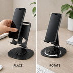 240 Pieces Foldable Rotating Desktop Mobile Phone Stand, Black