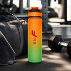 96 Pieces Sports Water Bottles with Time Marker and Flip Lid, Orange Green Gradient, 750 ml, 1 Piece