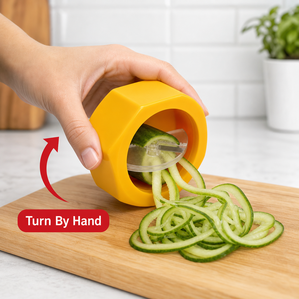 120 Pieces Manual Spiral Vegetable Cutter and Cucumber Slicer, Assorted Colour, 1 Piece, 22 x 8 x 5 cm