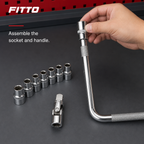 96 Pieces Multi-Piece Socket Wrench Set with L-Shaped Handle, Extension Bar, Universal Joint Adapter and Assorted Sockets, Chrome Silver