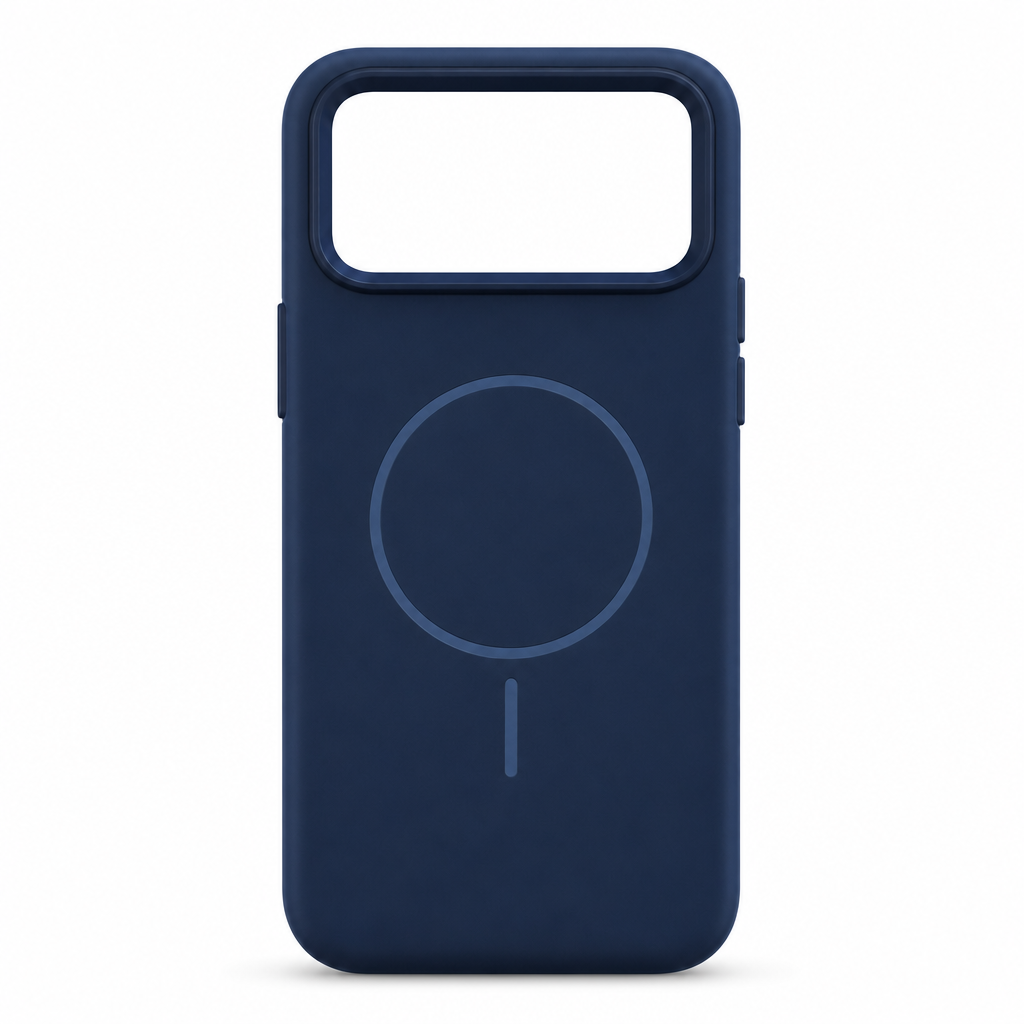 120 Pieces Magnetic Phone Cases for Model 17, Navy Blue Silicone Cover with Raised Camera Protection