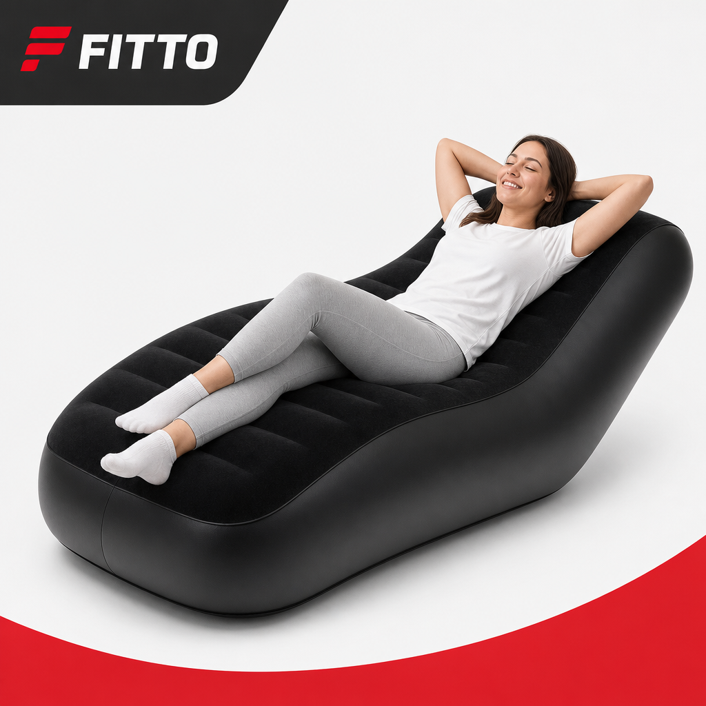 48 Pieces Inflatable Sofas Lounge Chair, Black, 180 x 140 x 85 cm, Single-Size Seating, 1 Unit
