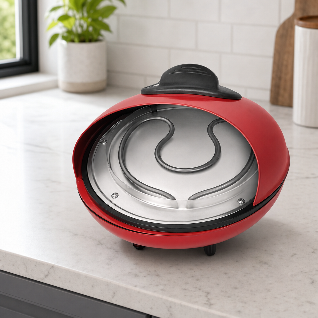 48 Pieces Electric Pizza Maker, 1800 W Red Countertop Appliance with Non-Stick Plates, 1 Piece
