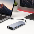 96 Pieces USB-C to HDTV 5-in-1 Hub with LAN, USB 3.0 and PD, 4K HDTV Display Adapter