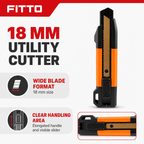 96 Pieces Utility Cutter 18 mm Orange and Black, Heavy-Duty Cutting Tool, 1 Piece