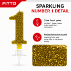 240 Pieces Sparkling Number 1 Cake Candle, Assorted Colour, 3 Inch, 1 Piece