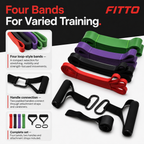 48 Pieces Resistance Bands Set, 4-Piece Home Workout Kit with Handles and Attachment Straps