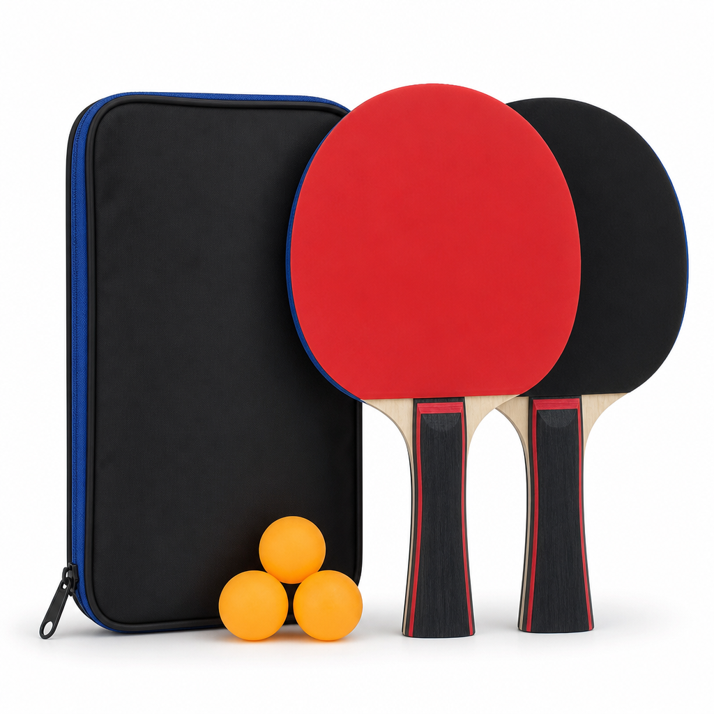 96 Pieces Table Tennis Racket Set with 2 Rackets, 3 Balls and Carry Case
