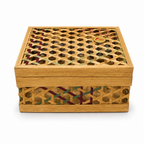 72 Pieces Handwoven Bamboo Storage Box with Woven Lid, Square Natural Design, 20 x 20 x 10 cm