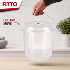 96 Pieces Transparent Plastic Bucket with Lid and Carry Handle, 15 Litre