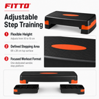 48 Pieces Aerobic Step Platform for Exercise, 68 x 28 cm, Adjustable 10–15 cm