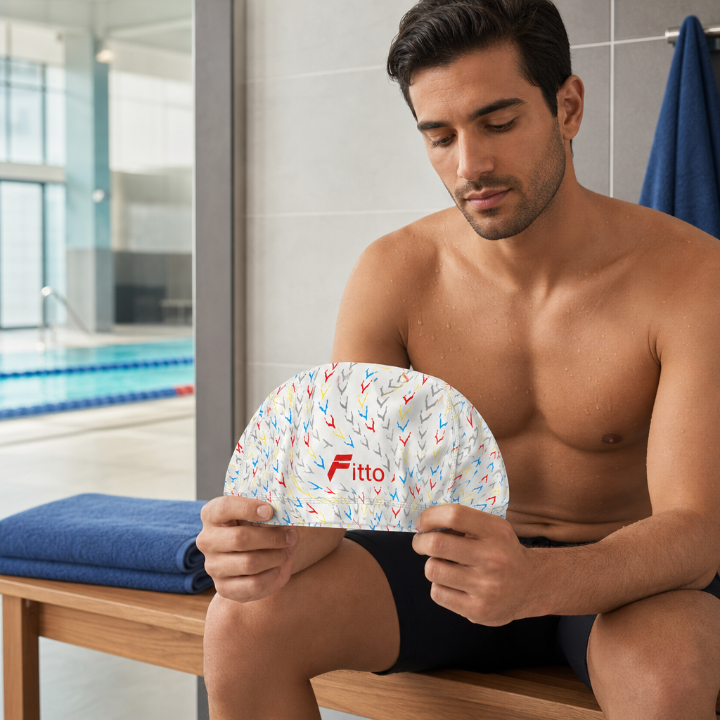 120 Pieces PU Swimming Cap for Adults, Patterned Pool Hair Cover, Assorted Colour, 1 Piece
