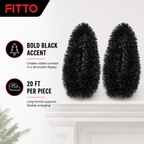 240 Pieces Black Tinsel Decoration Garland, 6 cm x 20 ft, 2 Pieces