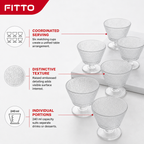 72 Pieces Glass Cup Set, 240 ml Stemmed Embossed Cups, Clear, 6 Pieces
