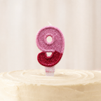 240 Pieces Pink and Red Number 9 Birthday Cake Candle, 2 in