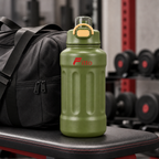 72 Pieces Water Bottle with Carry Strap, 1000ml Olive Green Sports Hydration Bottle