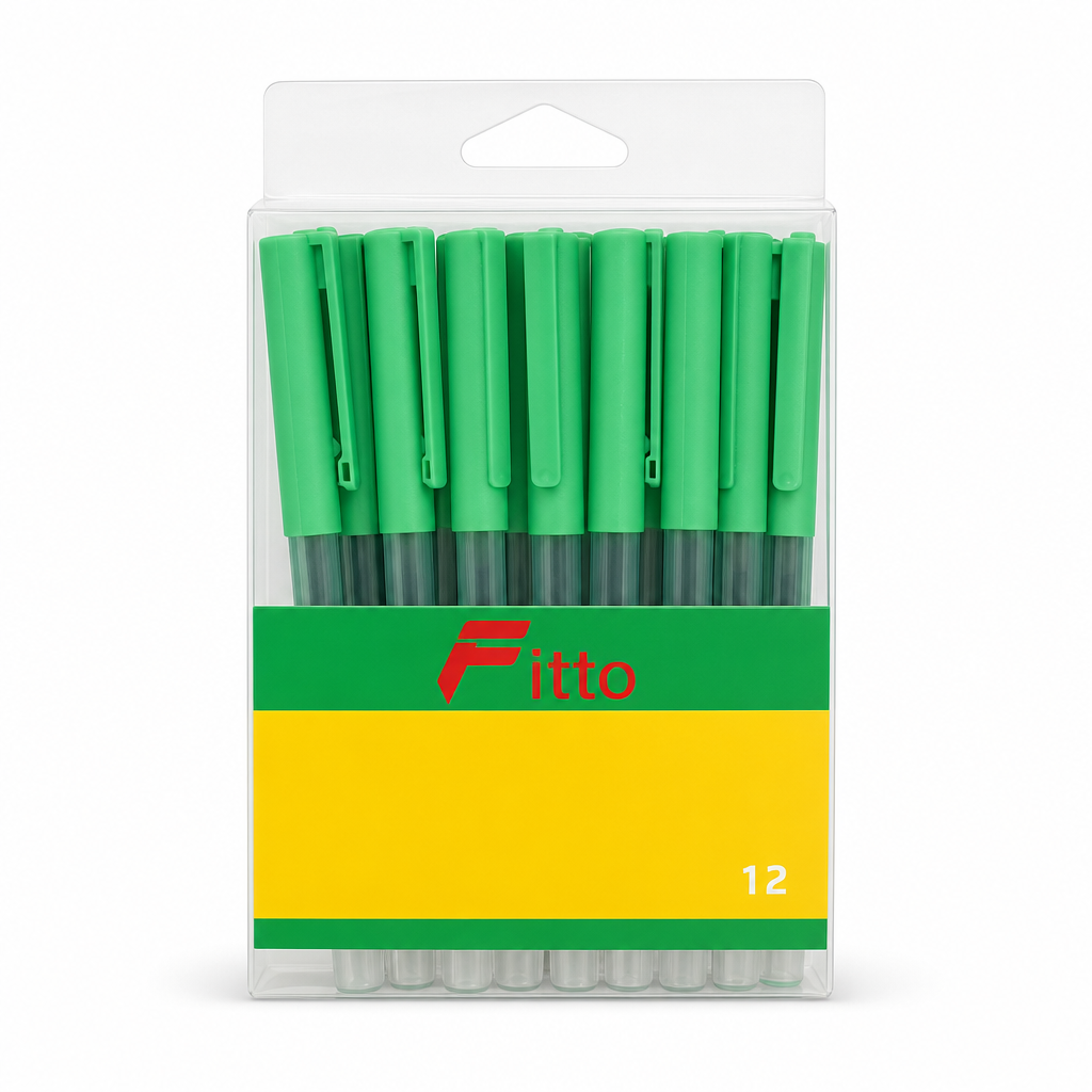 96 Pieces Disposable Roller Pens, 0.7 mm, Green Ink, 12 Pack