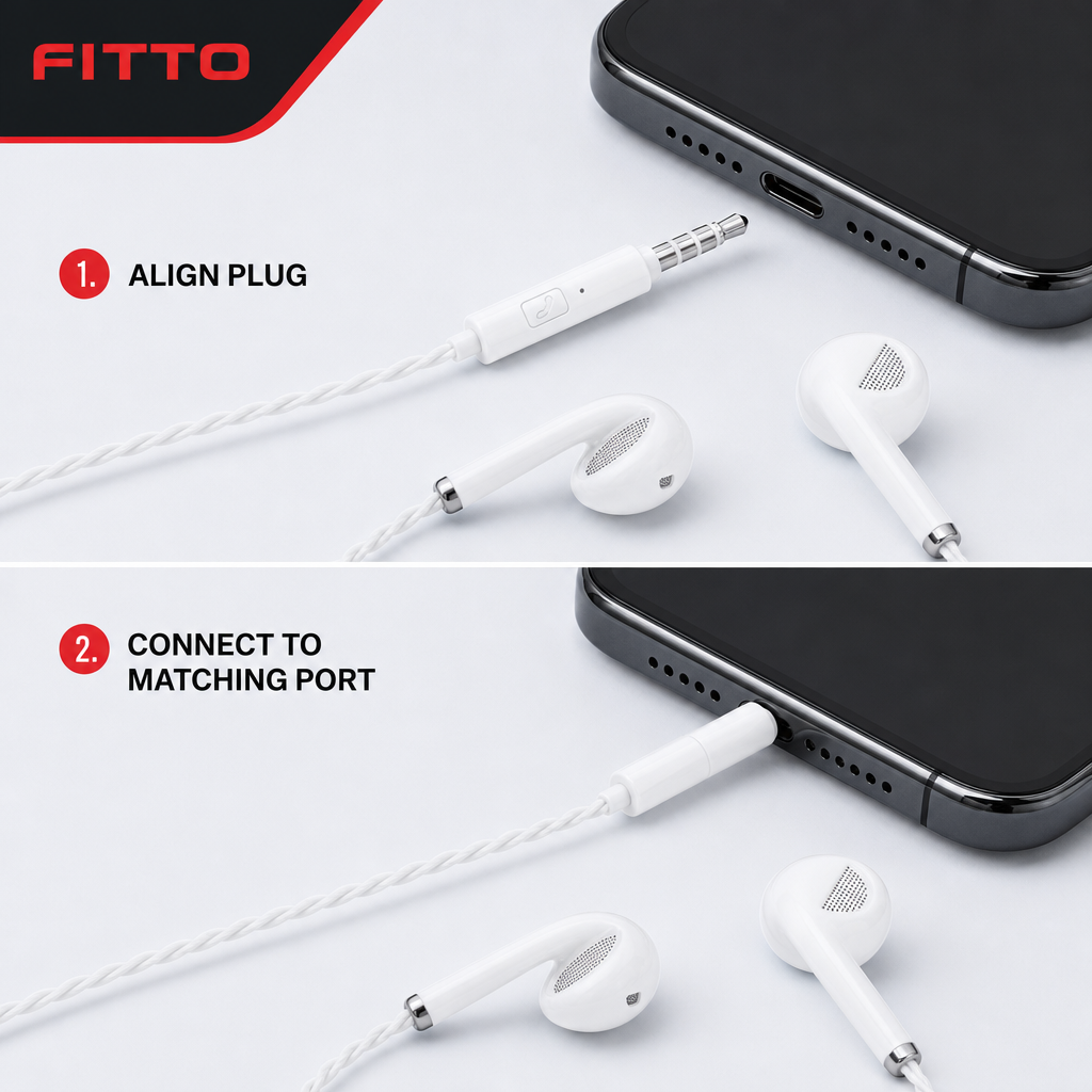 144 Pieces Wired HiFi Earphones with Inline Microphone, 3.5mm AUX Plug, White