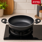 72 Pieces Non-Stick Deep Frying Pan, 26 cm Round Cookwares with Dual Side Handles