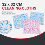 96 Pieces Microfiber All-Purpose Cleaning Cloths, 32 x 32 cm, Blue and White, 3-Pack