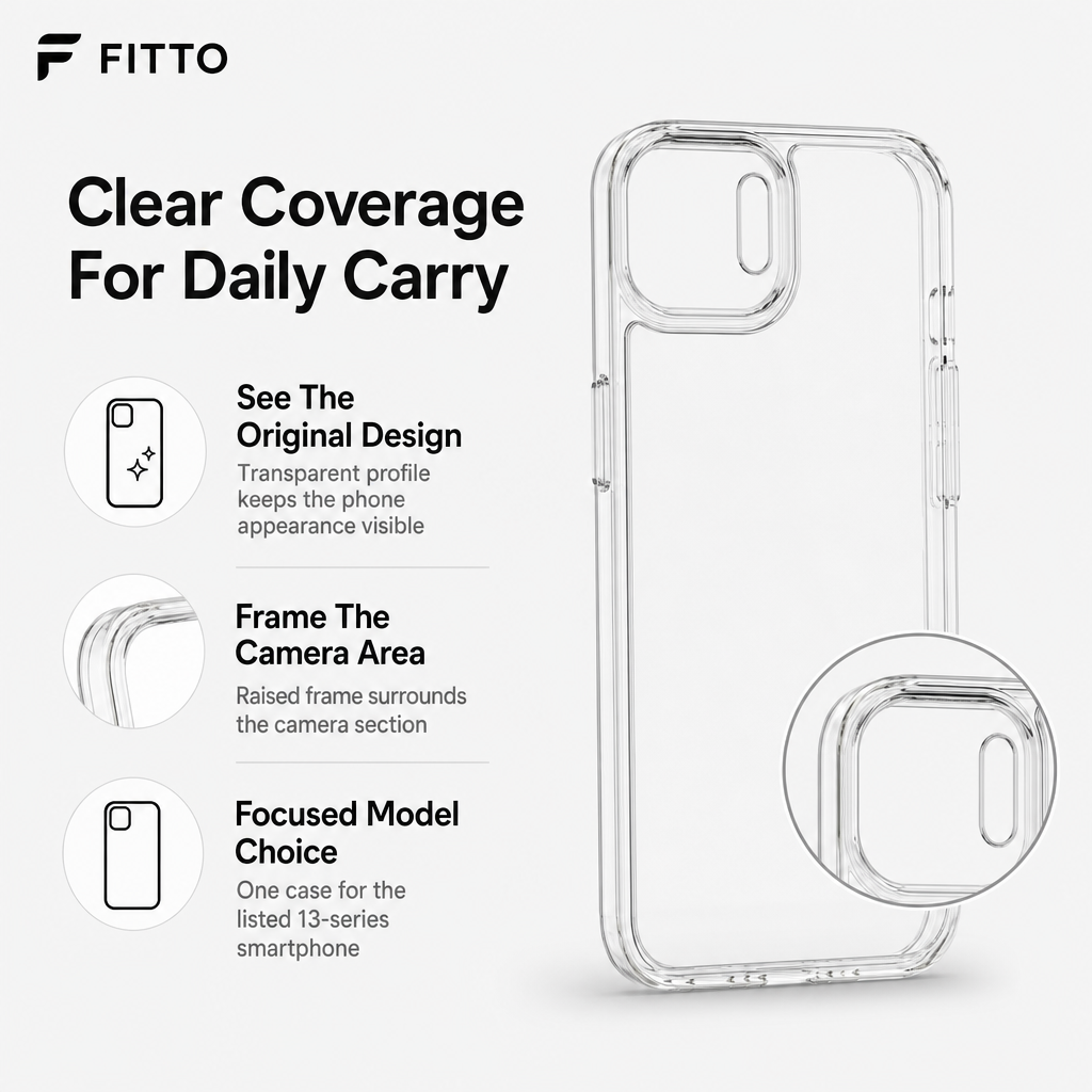 144 Pieces Phone Cases for 13-Series Smartphone, Crystal Clear Cover with Raised Camera Frame