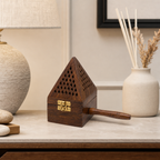 96 Pieces Wooden Incense Burner House with Handle, 3.5 Inch