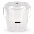 96 Pieces Transparent Plastic Bucket with Lid and Carry Handle, 20 Litre