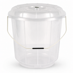 96 Pieces Transparent Plastic Bucket with Lid and Carry Handle, 20 Litre
