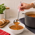120 Pieces Stainless Steel Soup Ladle with Pink Handle, 31 cm, Deep Bowl for Cooking and Serving