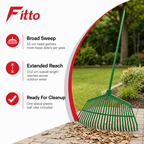 96 Pieces Wide Plastic Leaf Rake, 152 cm Overall, Green, 1 Piece