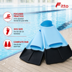 60 Pieces Swimming Fins for Training, XXS EU 29–31, 1 Pair