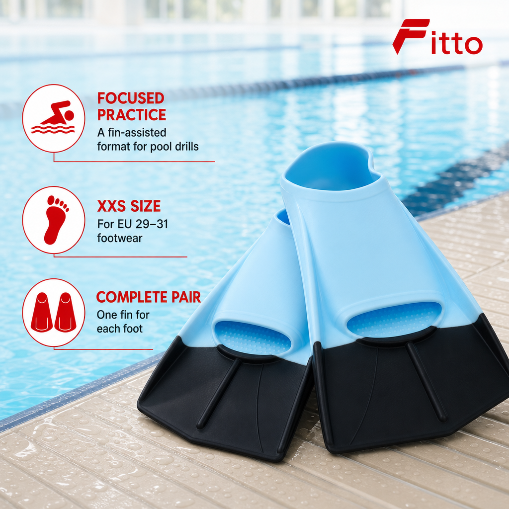 60 Pieces Swimming Fins for Training, XXS EU 29–31, 1 Pair