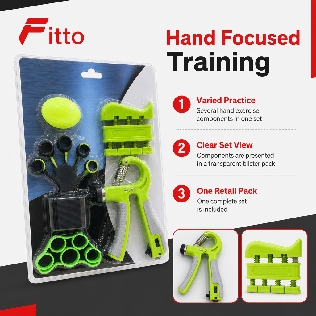 72 Pieces Hand Grip Strengthener Exercise Set for Hands and Forearms with Multi-Tool Training Components