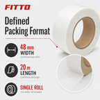 96 Pieces Self-Adhesive Filament Tape, White, 48 mm x 20 m, 1 Roll