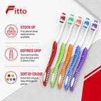 144 Pieces Adult Toothbrush Sets, Assorted Colours with Textured Handles, 5 Pieces