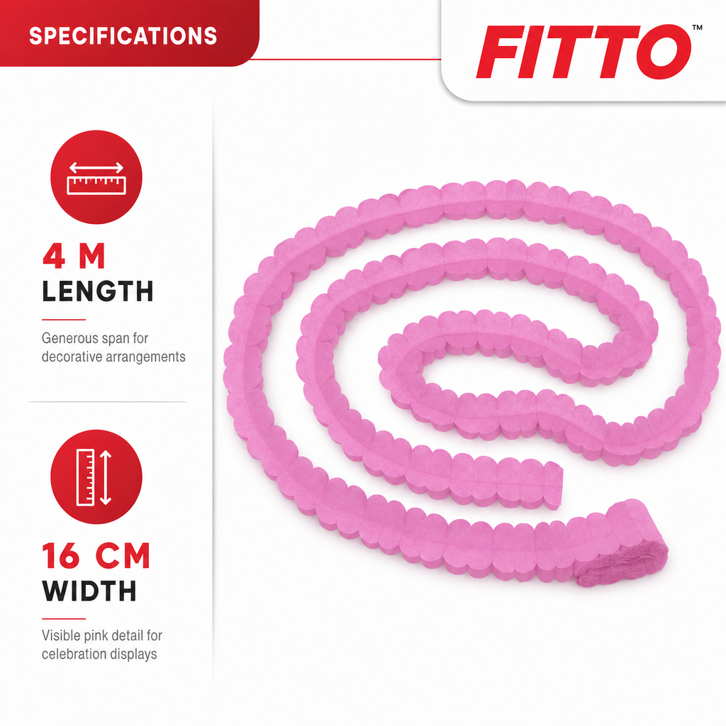 240 Pieces Pink Solid Colour Paper Garland, 4 m x 16 cm, 1 Piece Party Decorations