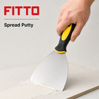 144 Pieces 5 Inch Putty Knife Paint Scraper with Rubber Handle, Yellow Black Silver, 1 Piece