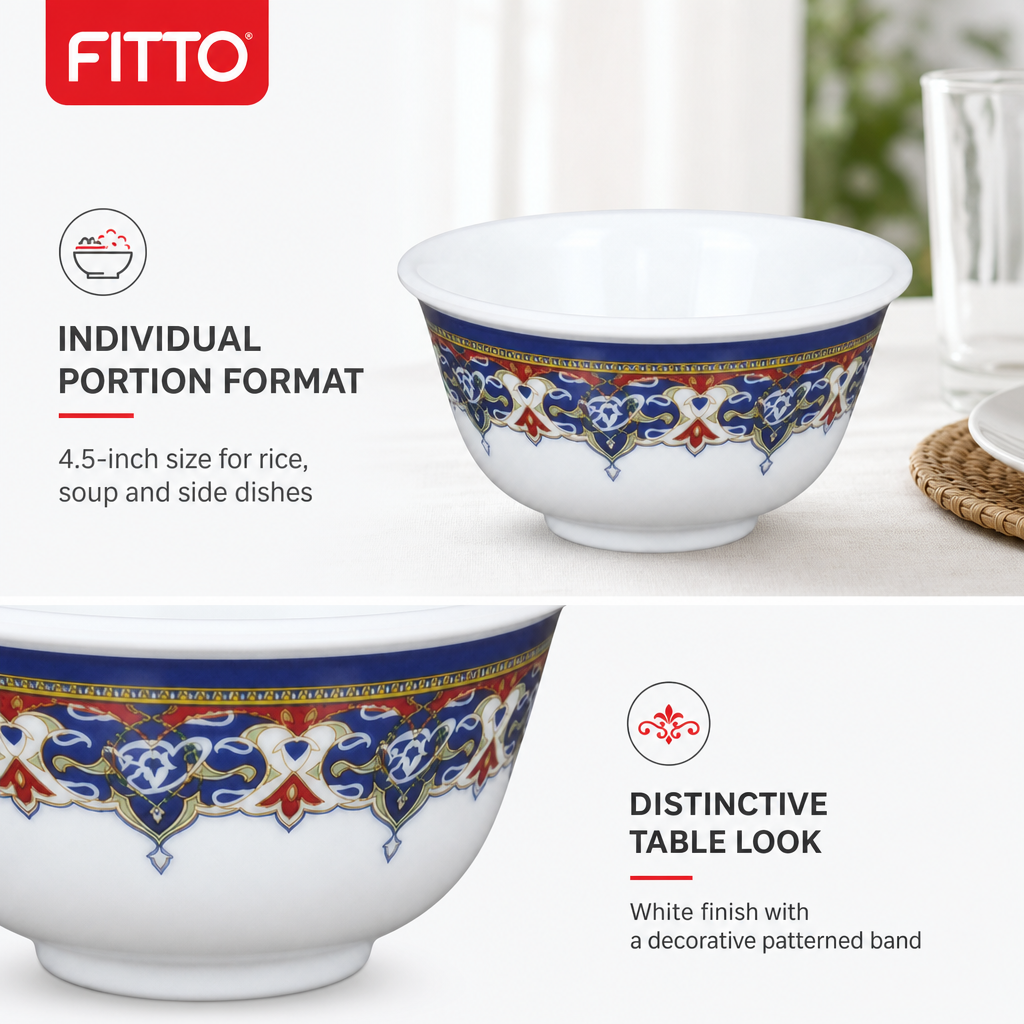 120 Pieces Melamine Rice Bowl, 4.5 Inch, Round Tablewares for Rice, Soups and Side Dishes