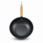 96 Pieces Non-Stick Wok Frying Pan with Wooden Handle, 28 cm