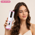 60 Pieces Cordless Automatic Hair Curler, Pink and White, Compact Hair Styling Tool, Single Item
