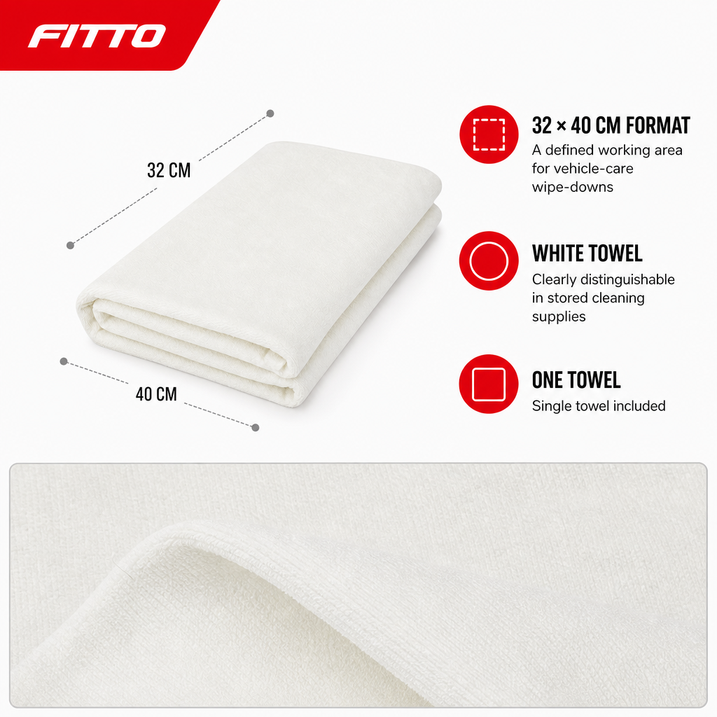 96 Pieces White Microfibre Car Cleaning Towel, 32 × 40 cm