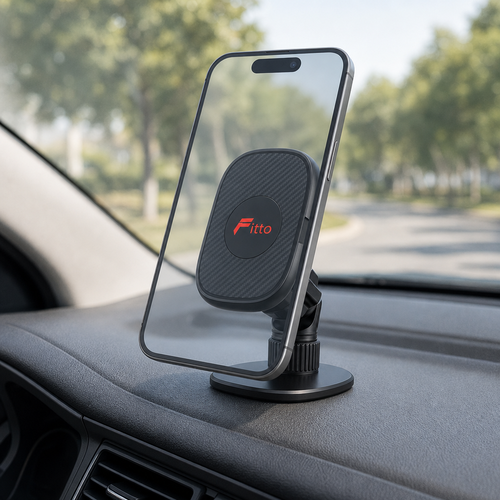 96 Pieces Magnetic Car Phone Holder, HL-170 Dashboard Mount with Adhesive Base, 360-Degree Rotation, Black, 1 Piece