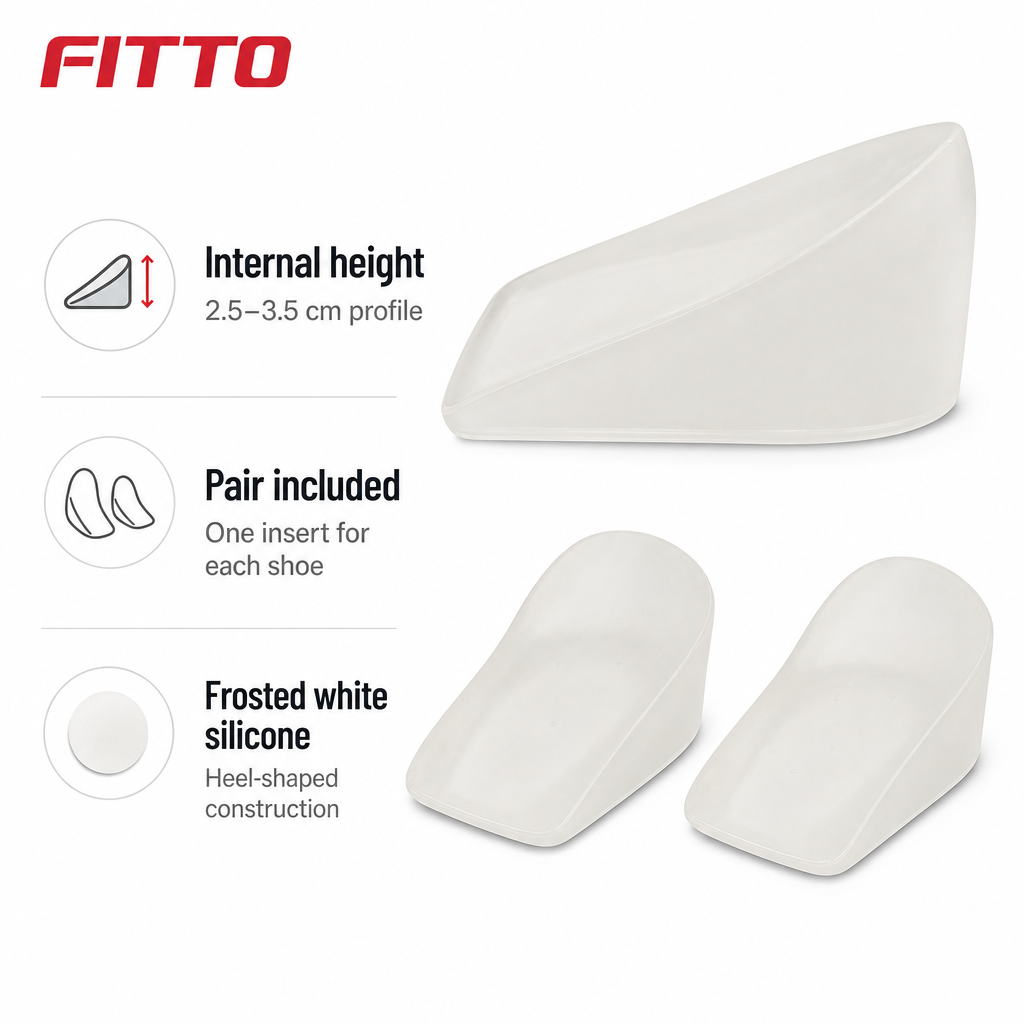 96 Pieces Frosted White Silicone Heel Lift Inserts, 2.5–3.5 cm Height, 1 Pair for Shoes