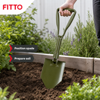 96 Pieces Compact D-Handle Garden Spade, 60 cm, Olive Green, 1 Piece
