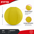 144 Pieces Yellow Paper Wire Lantern, 25 cm, Round Party Decorations, 1 Piece